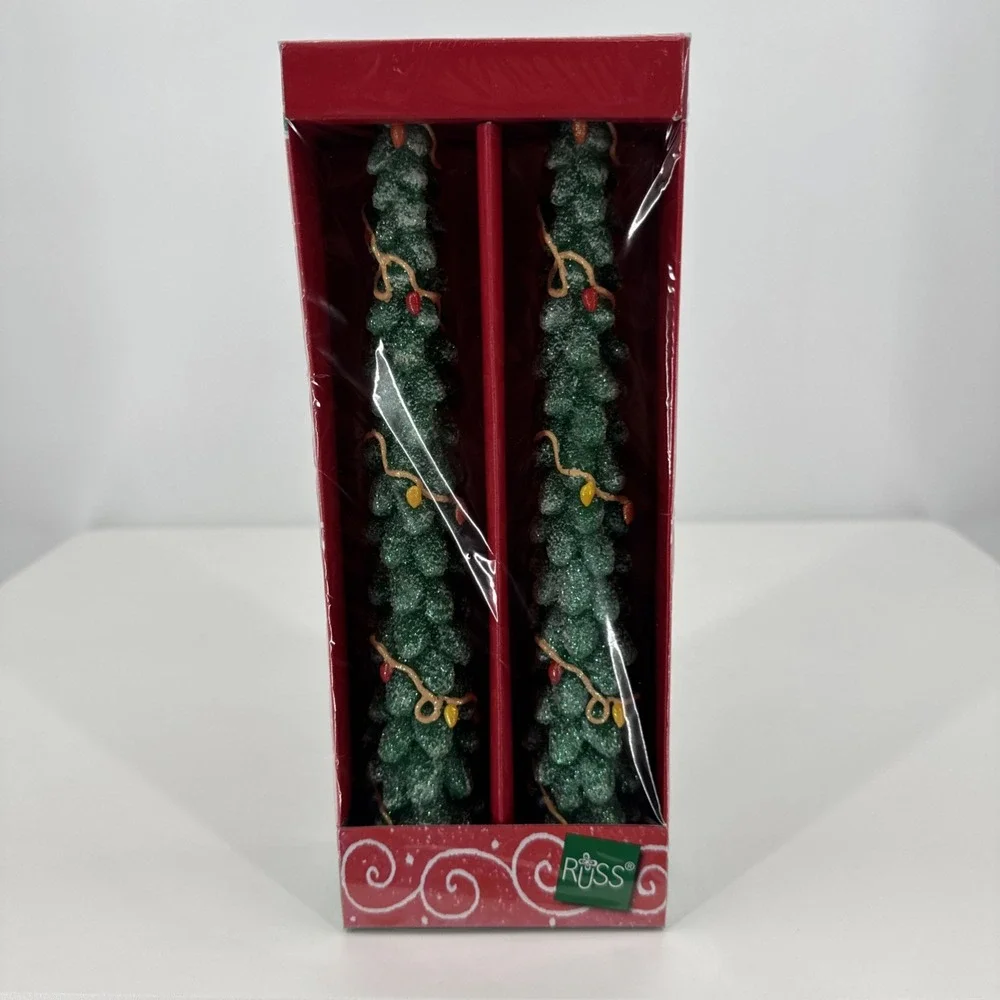 Russ‎ Snowy Days Christmas Tree Candles Vintage  10